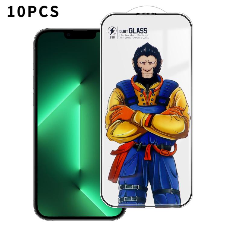 For iPhone 13 Pro 10pcs Armor Super-Strong 3D Curved 120C Anti-Static High-Aluminum Screen-Printed HD Tempered Glass Film