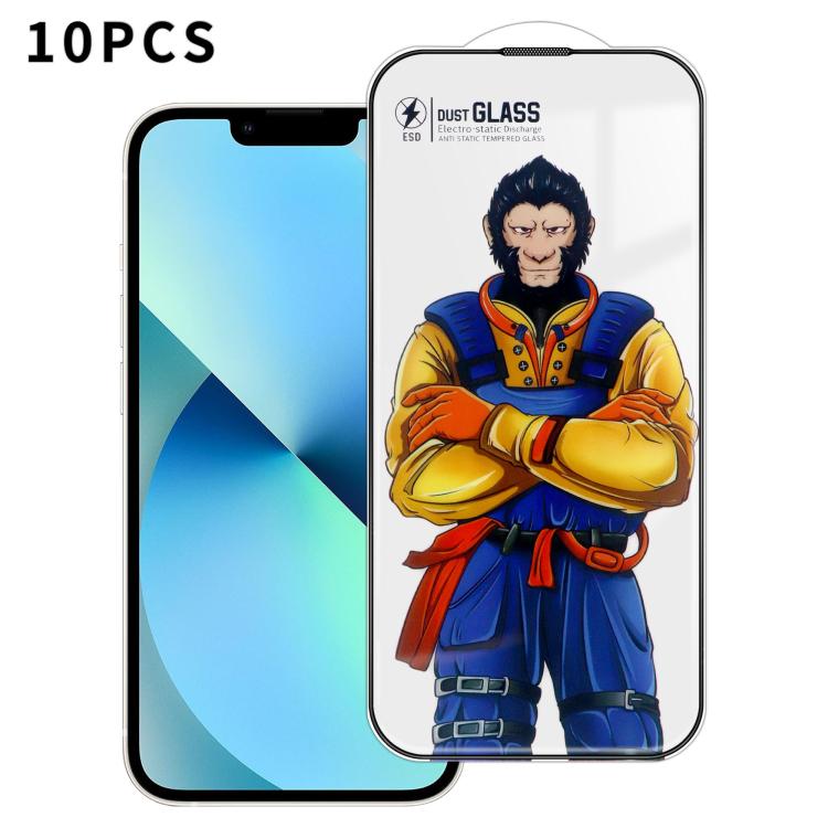 For iPhone 13 10pcs Armor Super-Strong 3D Curved 120C Anti-Static High-Aluminum Screen-Printed HD Tempered Glass Film