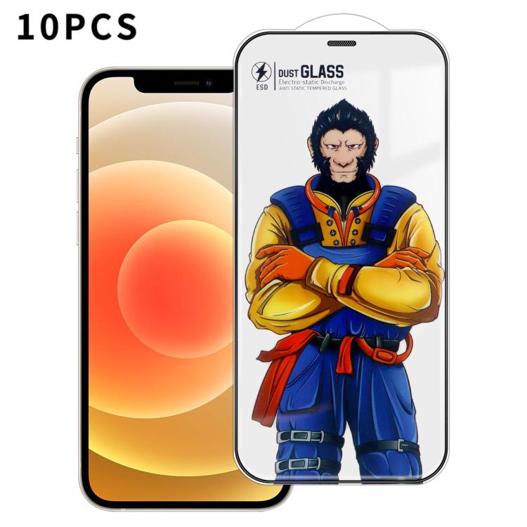 For iPhone 12 10pcs Armor Super-Strong 3D Curved 120C Anti-Static High-Aluminum Screen-Printed HD Tempered Glass Film