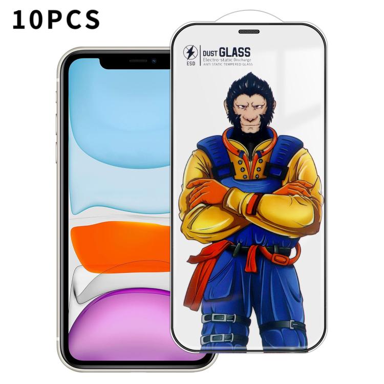 For iPhone 11 10pcs Armor Super-Strong 3D Curved 120C Anti-Static High-Aluminum Screen-Printed HD Tempered Glass Film