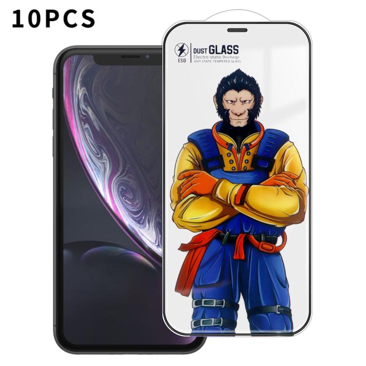 For iPhone XR 10pcs Armor Super-Strong 3D Curved 120C Anti-Static High-Aluminum Screen-Printed HD Tempered Glass Film