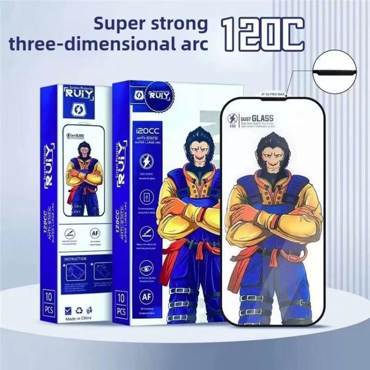 For iPhone 17 10pcs Armor Super-Strong 3D Curved 120C Anti-Static High-Aluminum Screen-Printed HD Tempered Glass Film