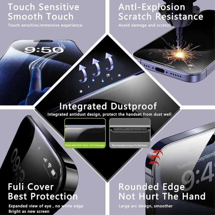 For iPhone 11 Pro Max 10pcs Armor Super-Strong 3D Curved 120C Anti-Static High-Aluminum Screen-Printed HD Tempered Glass Film