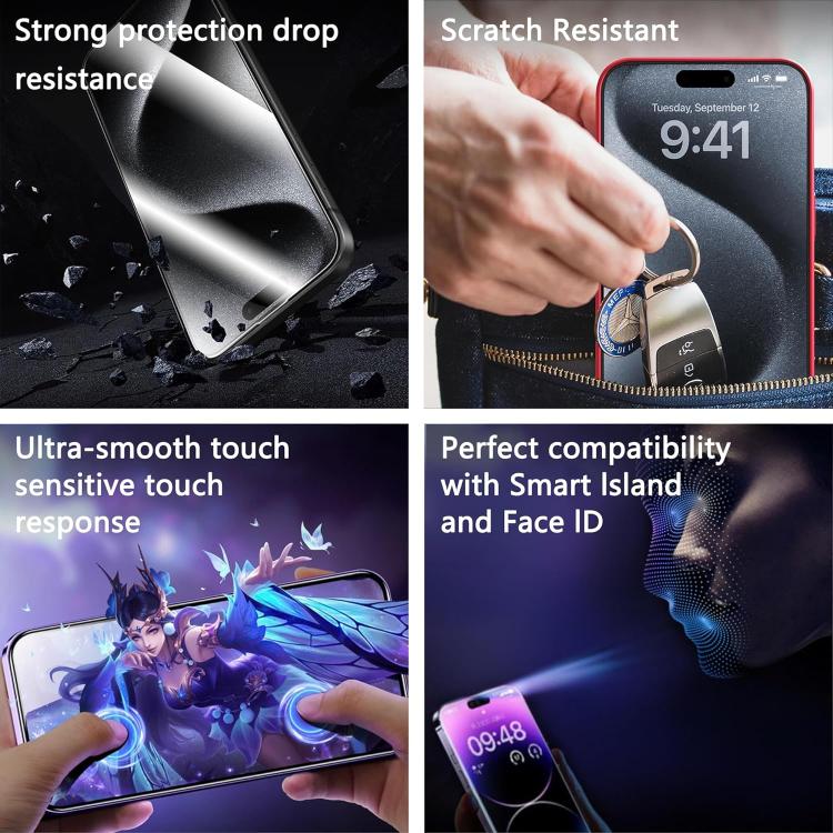 For iPhone 17 10pcs Armor Super-Strong 3D Curved 120C Anti-Static High-Aluminum Screen-Printed HD Tempered Glass Film