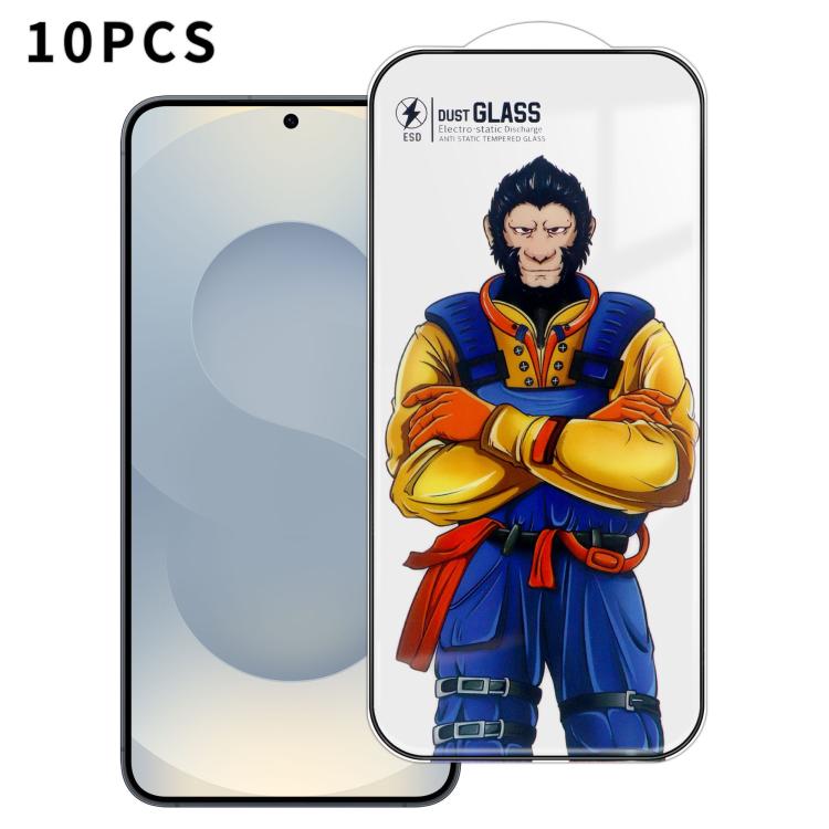 For Samsung Galaxy S25 5G 10pcs Armor Super-Strong 3D Curved 120C Anti-Static High-Aluminum Screen-Printed HD Tempered Glass Film