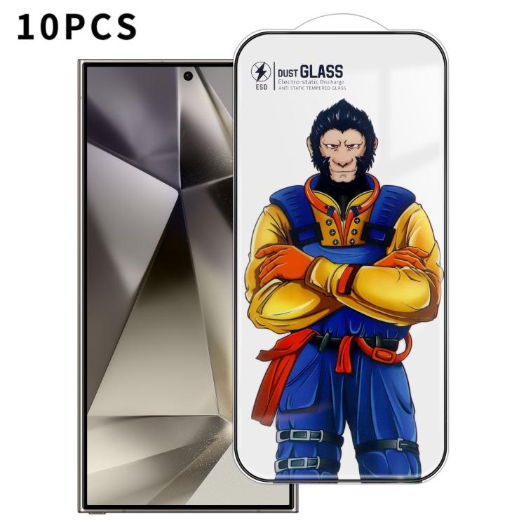 For Samsung Galaxy S24 Ultra 10pcs Armor Super-Strong 3D Curved 120C Anti-Static High-Aluminum Screen-Printed HD Tempered Glass Film