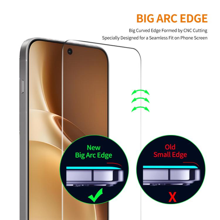 For vivo X300 Pro 2pcs ENKAY 0.18mm High Aluminum-silicon Tempered Glass Film, Support Ultrasonic Fingerprint Unclock