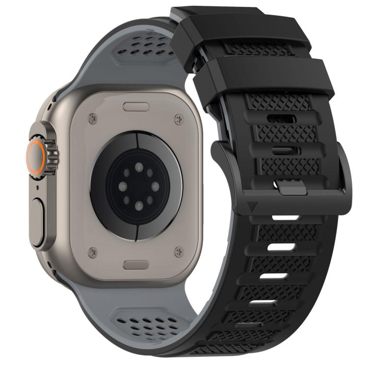 For Apple Watch 46mm / 49mm / 45mm / 44mm Check Design Breathable Silicone Watch Band