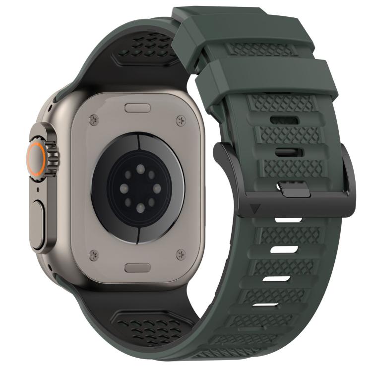 For Apple Watch 46mm / 49mm / 45mm / 44mm Check Design Breathable Silicone Watch Band