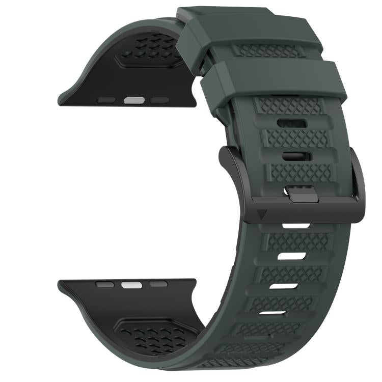 For Apple Watch 46mm / 49mm / 45mm / 44mm Check Design Breathable Silicone Watch Band