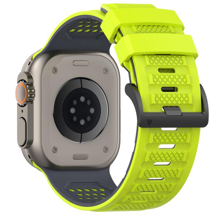 For Apple Watch 46mm / 49mm / 45mm / 44mm Check Design Breathable Silicone Watch Band