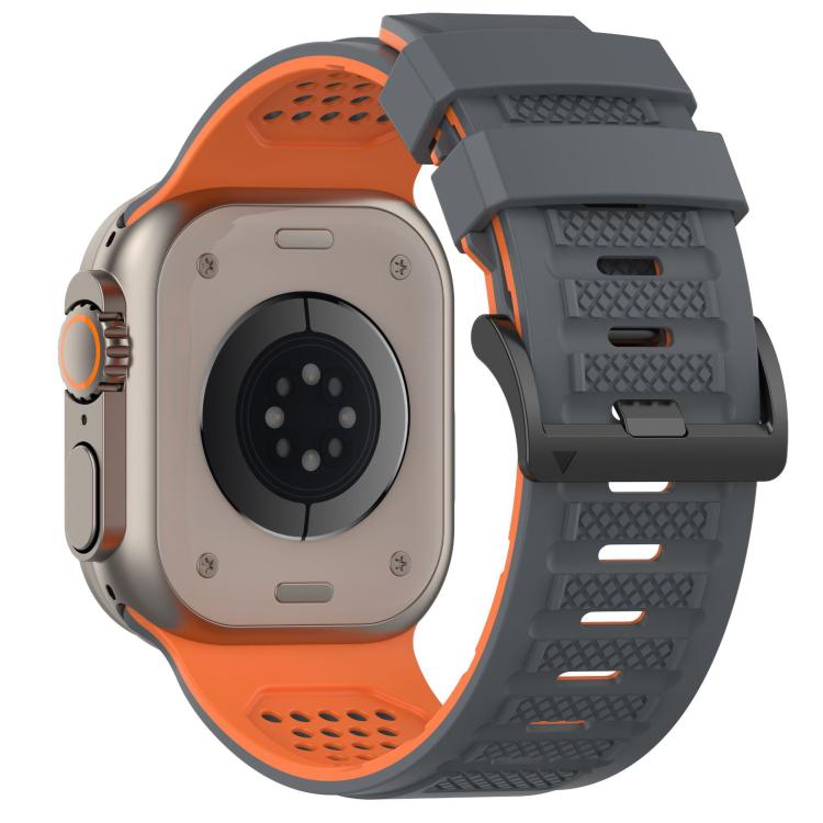 For Apple Watch 46mm / 49mm / 45mm / 44mm Check Design Breathable Silicone Watch Band