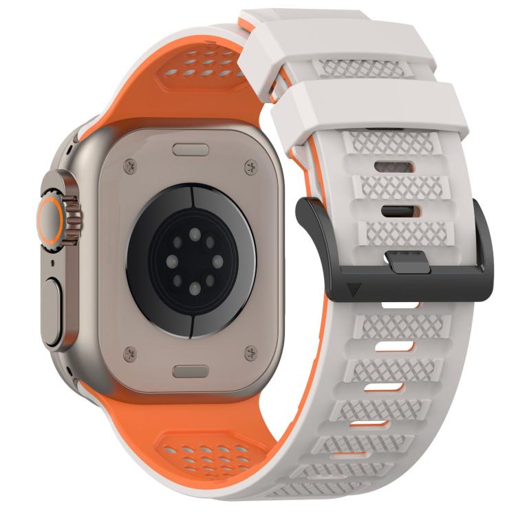 For Apple Watch 46mm / 49mm / 45mm / 44mm Check Design Breathable Silicone Watch Band