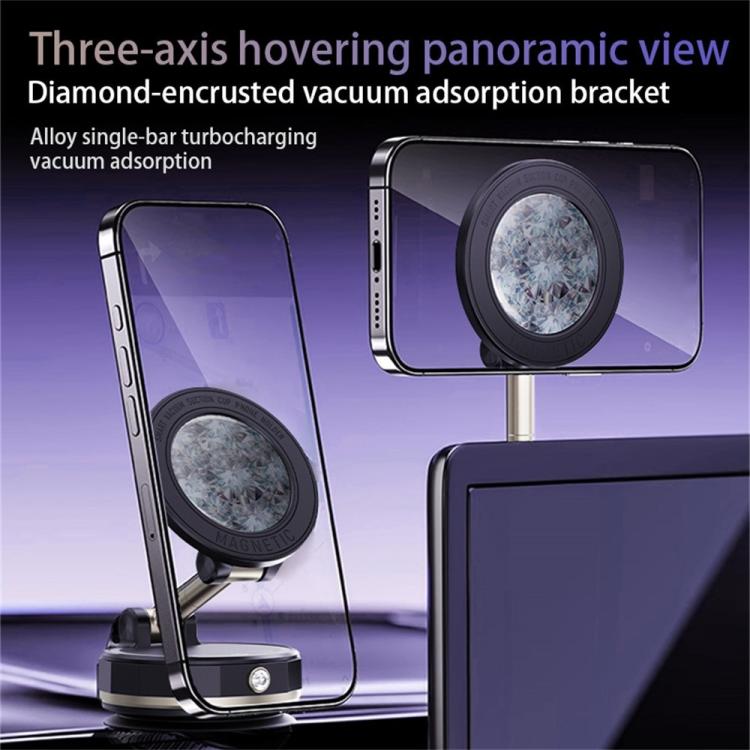 SD17 Rhinestone Epoxy Design Starry Sky Pattern Folding Car Phone Navigation Vacuum Suction Holder