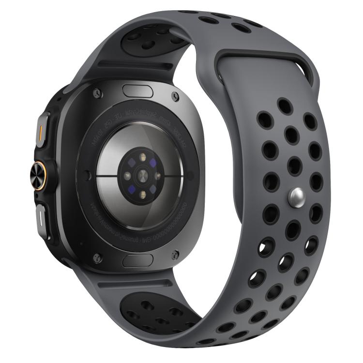 For Samsung Galaxy Watch Ultra 47mm / Ultra 2025 Two Color Round Holes Reverse Buckle Silicone Watch Band