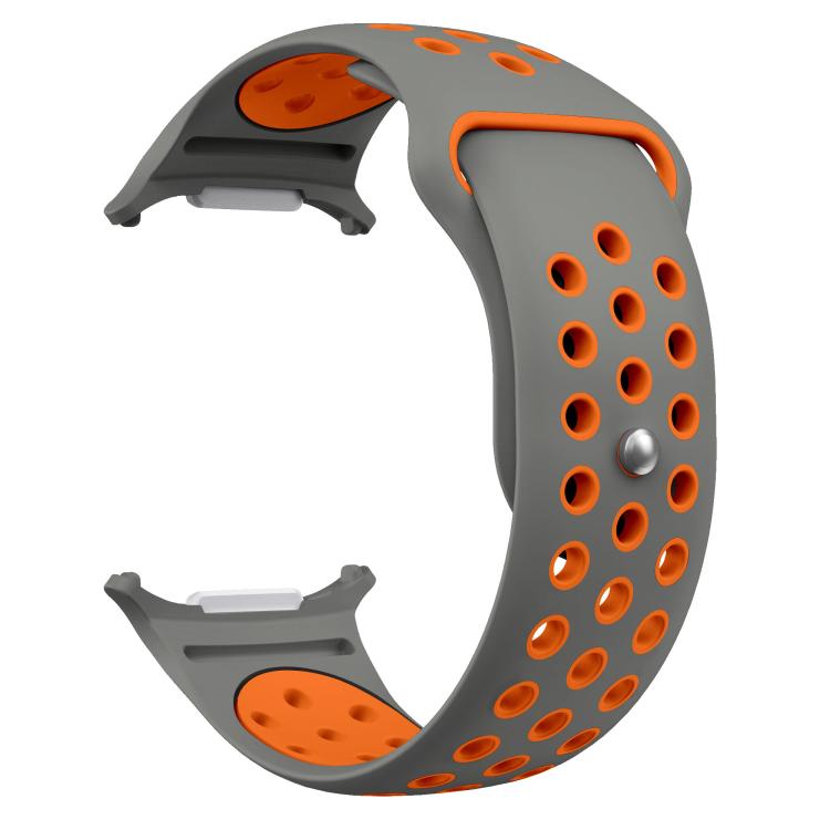For Samsung Galaxy Watch Ultra 47mm / Ultra 2025 Two Color Round Holes Reverse Buckle Silicone Watch Band