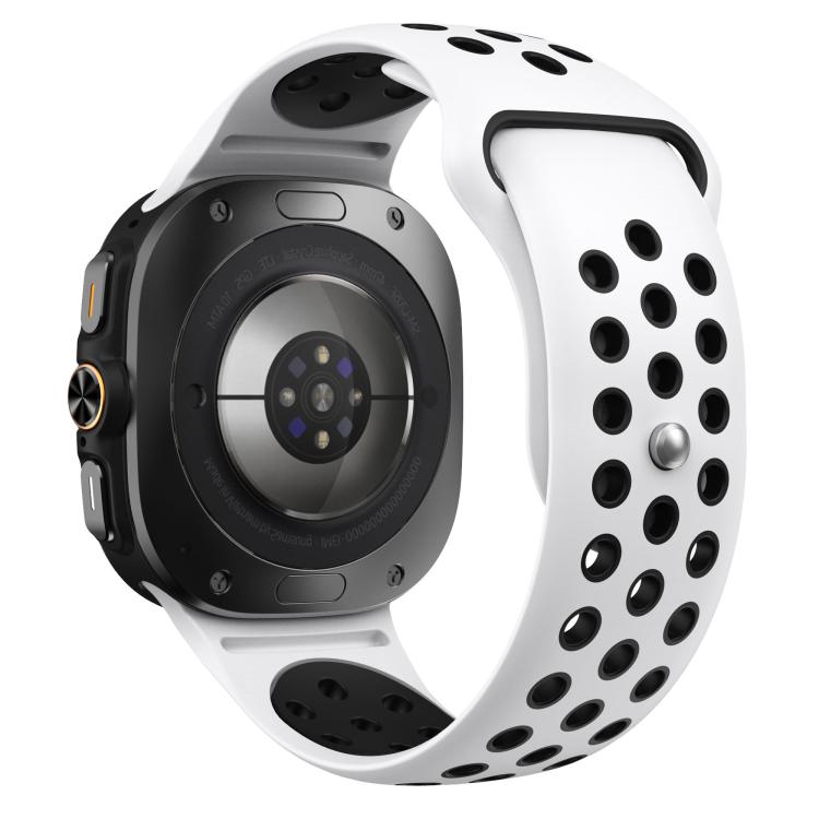 For Samsung Galaxy Watch Ultra 47mm / Ultra 2025 Two Color Round Holes Reverse Buckle Silicone Watch Band