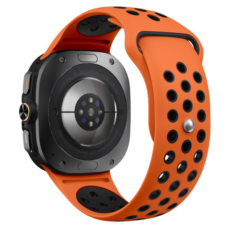 For Samsung Galaxy Watch Ultra 47mm / Ultra 2025 Two Color Round Holes Reverse Buckle Silicone Watch Band