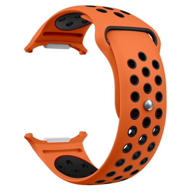For Samsung Galaxy Watch Ultra 47mm / Ultra 2025 Two Color Round Holes Reverse Buckle Silicone Watch Band