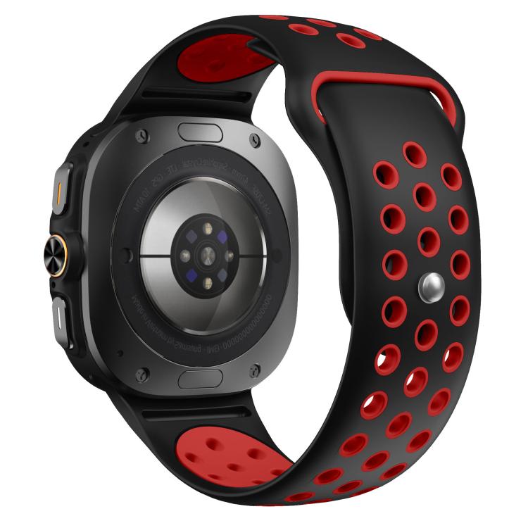 For Samsung Galaxy Watch Ultra 47mm / Ultra 2025 Two Color Round Holes Reverse Buckle Silicone Watch Band