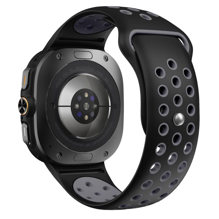 For Samsung Galaxy Watch Ultra 47mm / Ultra 2025 Two Color Round Holes Reverse Buckle Silicone Watch Band