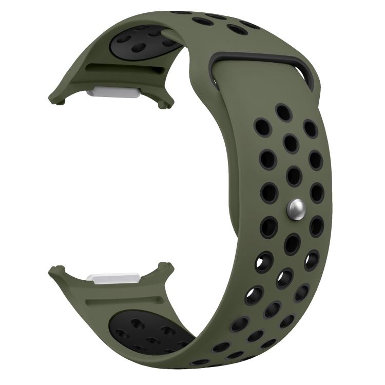 For Samsung Galaxy Watch Ultra 47mm / Ultra 2025 Two Color Round Holes Reverse Buckle Silicone Watch Band