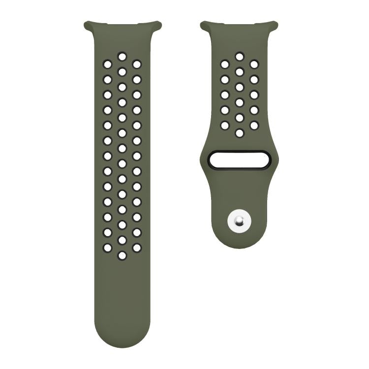 For Samsung Galaxy Watch Ultra 47mm / Ultra 2025 Two Color Round Holes Reverse Buckle Silicone Watch Band