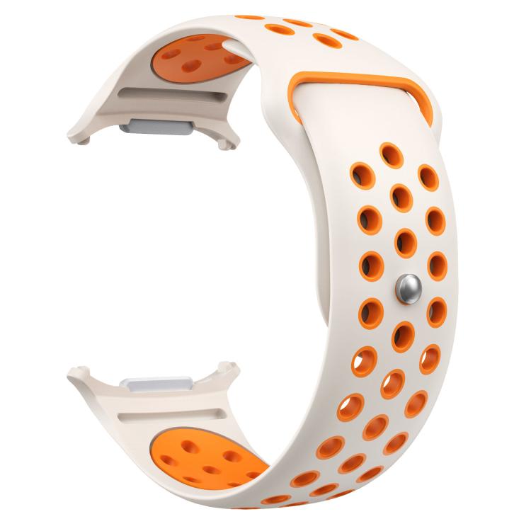 For Samsung Galaxy Watch Ultra 47mm / Ultra 2025 Two Color Round Holes Reverse Buckle Silicone Watch Band