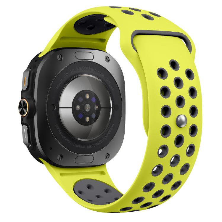 For Samsung Galaxy Watch Ultra 47mm / Ultra 2025 Two Color Round Holes Reverse Buckle Silicone Watch Band