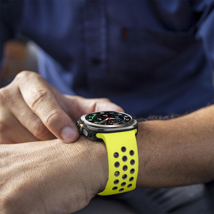 For Samsung Galaxy Watch Ultra 47mm / Ultra 2025 Two Color Round Holes Reverse Buckle Silicone Watch Band