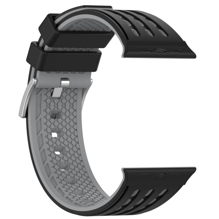 For Apple Watch 46mm/ 49mm / 45mm / 44mm Vertical Holes Dual-Color Breathable Silicone Watch Band