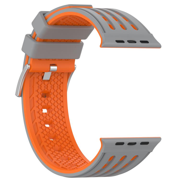 For Apple Watch 46mm/ 49mm / 45mm / 44mm Vertical Holes Dual-Color Breathable Silicone Watch Band