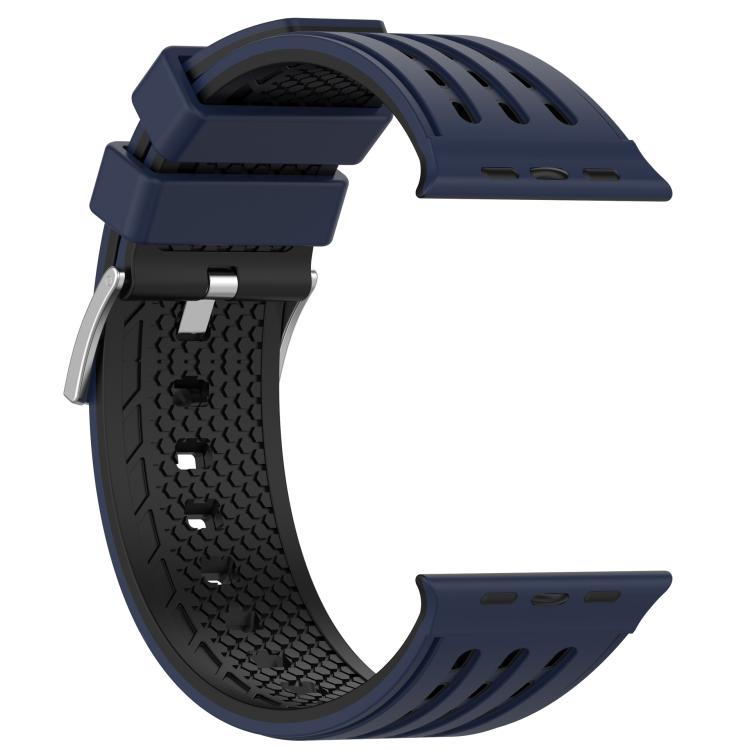 For Apple Watch 46mm/ 49mm / 45mm / 44mm Vertical Holes Dual-Color Breathable Silicone Watch Band