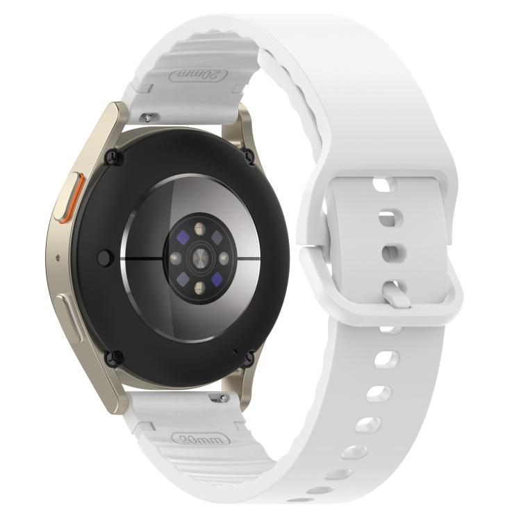 20mm Solid Color Stitched Colorful Buckle Silicone Watch Band