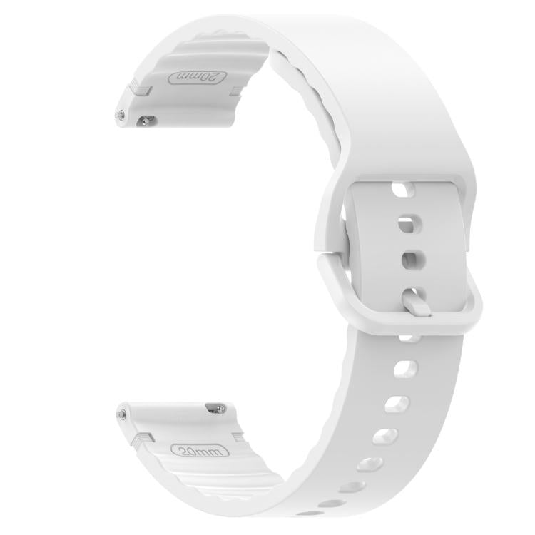 20mm Solid Color Stitched Colorful Buckle Silicone Watch Band