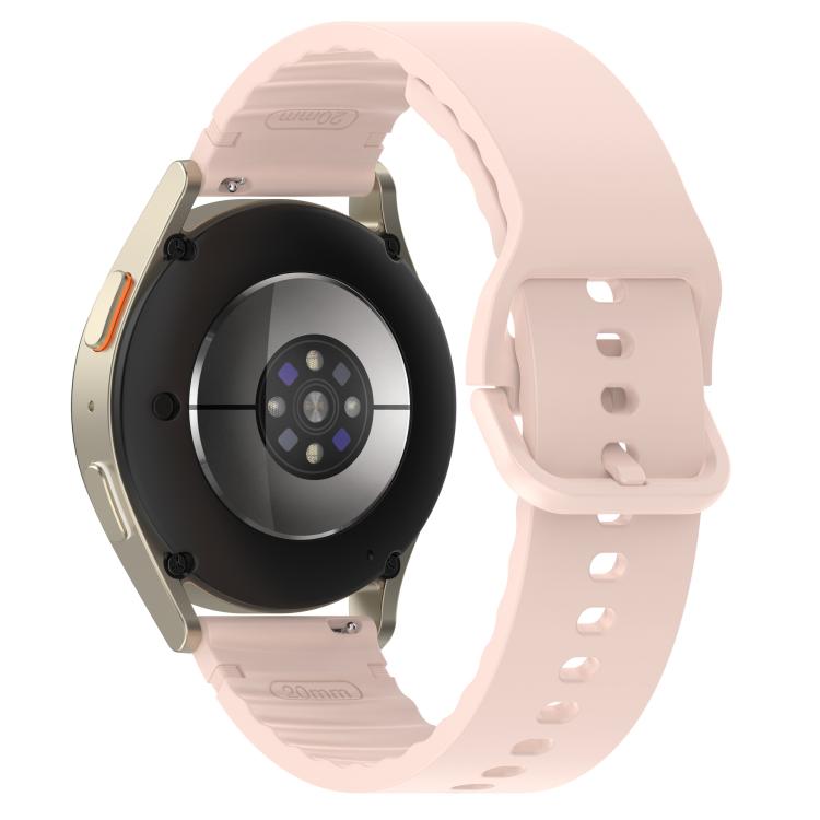20mm Solid Color Stitched Colorful Buckle Silicone Watch Band
