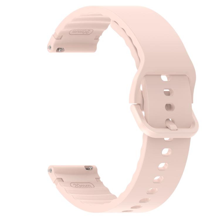 20mm Solid Color Stitched Colorful Buckle Silicone Watch Band