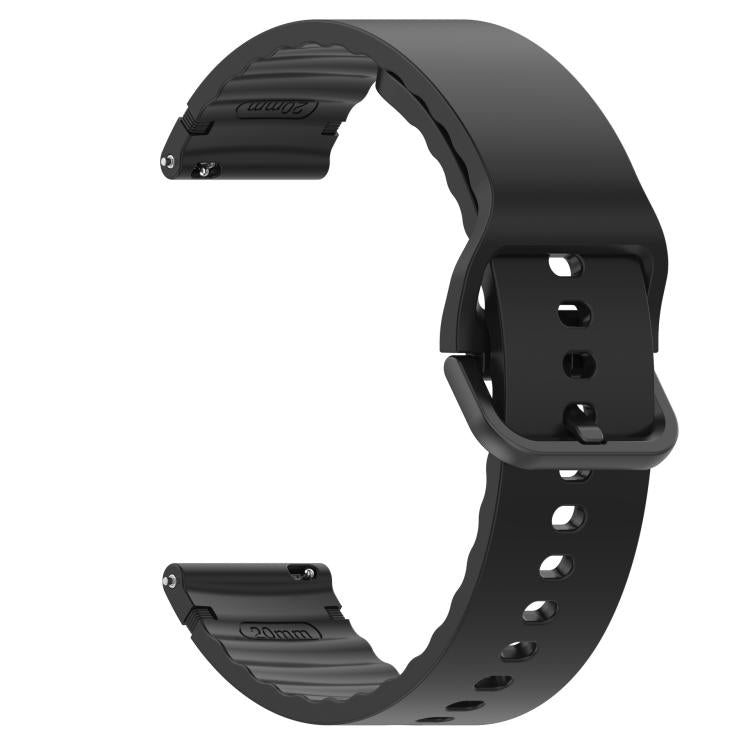 20mm Solid Color Stitched Colorful Buckle Silicone Watch Band