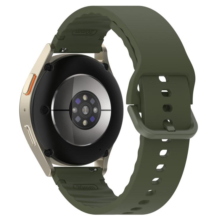 20mm Solid Color Stitched Colorful Buckle Silicone Watch Band