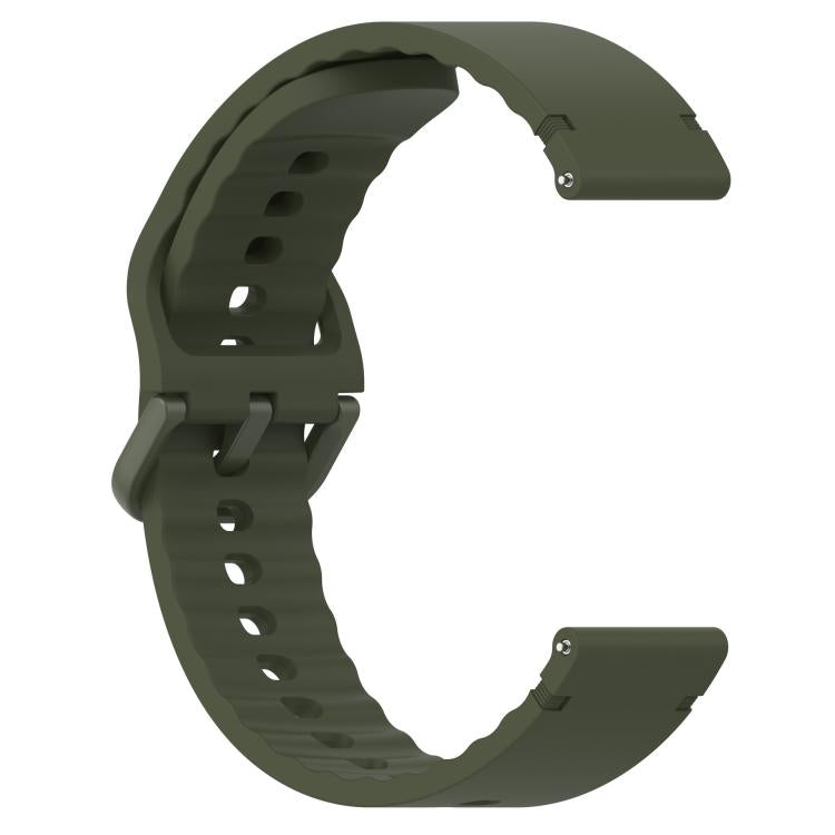 20mm Solid Color Stitched Colorful Buckle Silicone Watch Band