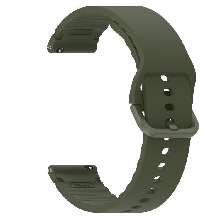 20mm Solid Color Stitched Colorful Buckle Silicone Watch Band