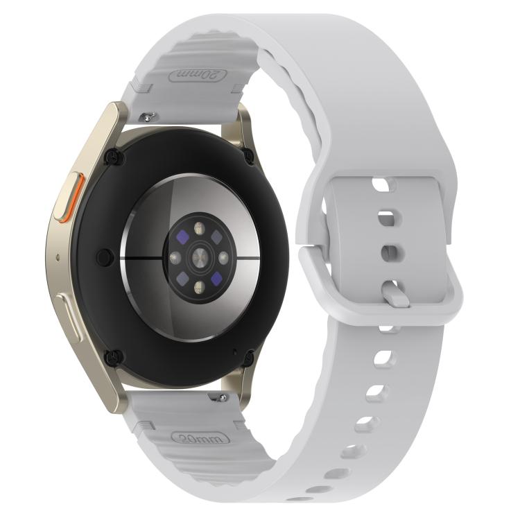 20mm Solid Color Stitched Colorful Buckle Silicone Watch Band
