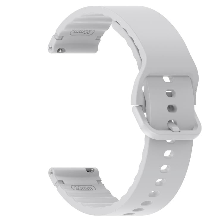 20mm Solid Color Stitched Colorful Buckle Silicone Watch Band