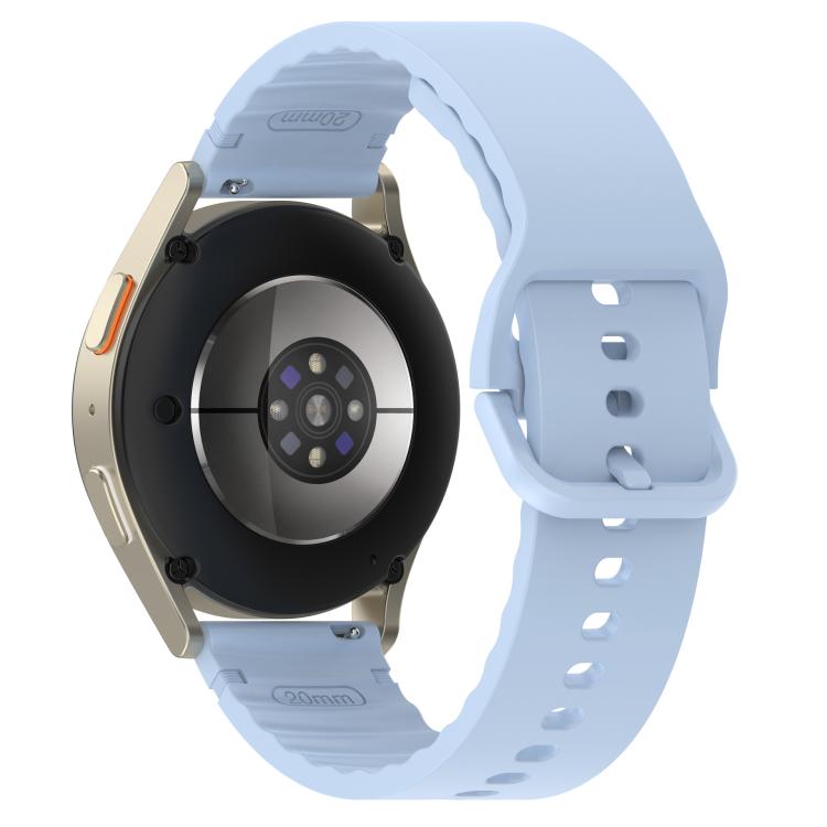 20mm Solid Color Stitched Colorful Buckle Silicone Watch Band