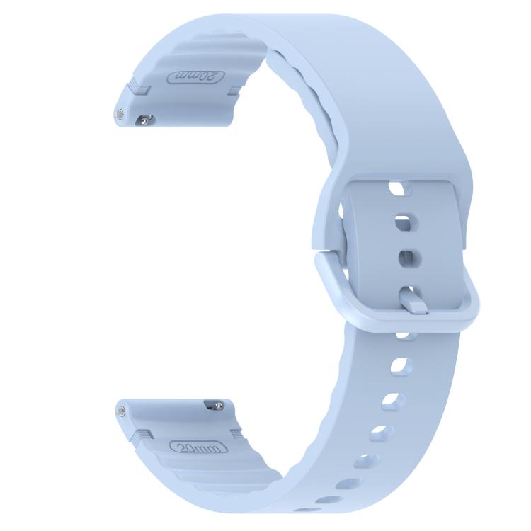 20mm Solid Color Stitched Colorful Buckle Silicone Watch Band