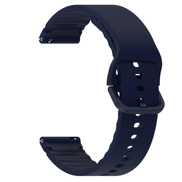 20mm Solid Color Stitched Colorful Buckle Silicone Watch Band