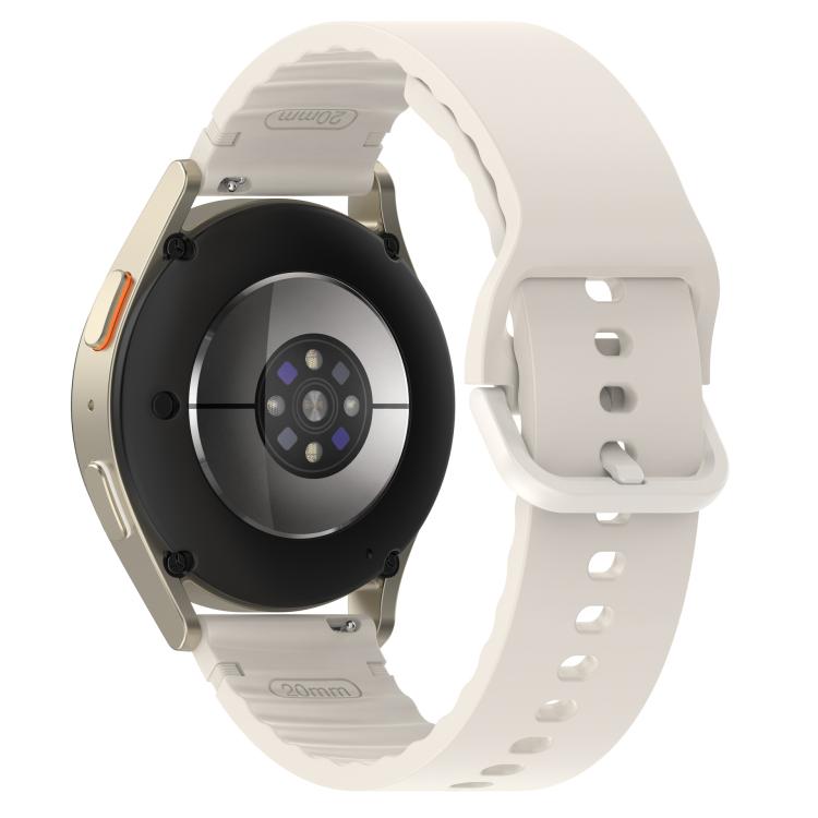 20mm Solid Color Stitched Colorful Buckle Silicone Watch Band