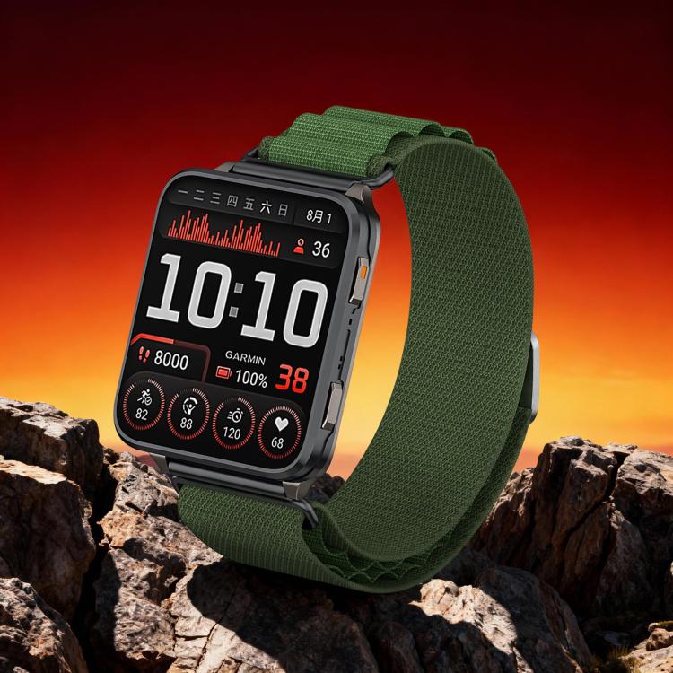 For Garmin Venu X1 Metal Head G-Buckle Alpine Loop Nylon Woven Watch Band