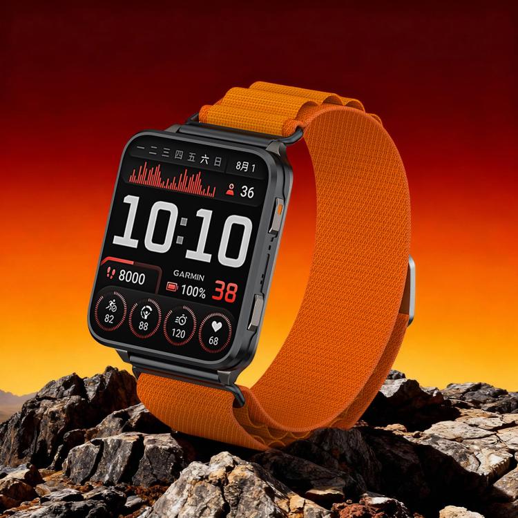 For Garmin Venu X1 Metal Head G-Buckle Alpine Loop Nylon Woven Watch Band