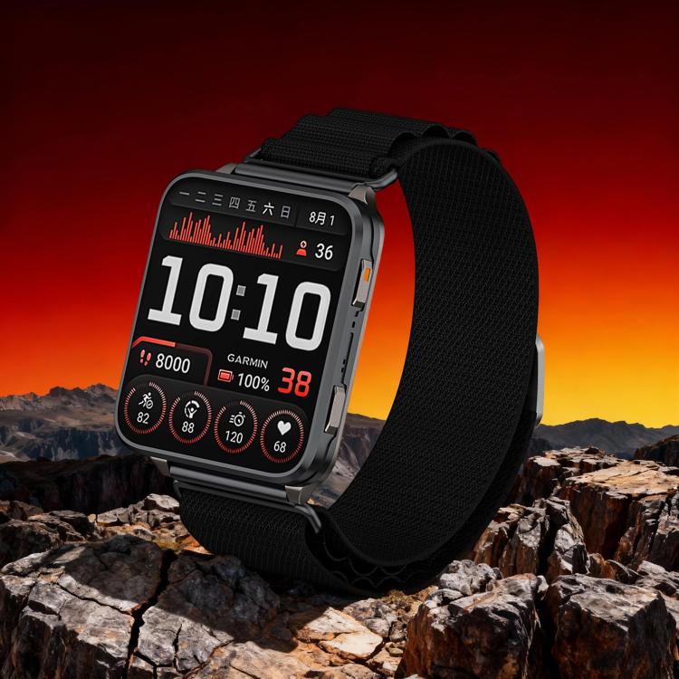 For Garmin Venu X1 Metal Head G-Buckle Alpine Loop Nylon Woven Watch Band